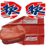 🏁 Seat cover, Tank Decals Graphics & Tool Bag for Honda XR80R 1994 Orange