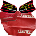 🏁 Seat cover, Tank Decals Graphics & Tool Bag for Honda XR100R 2000 red