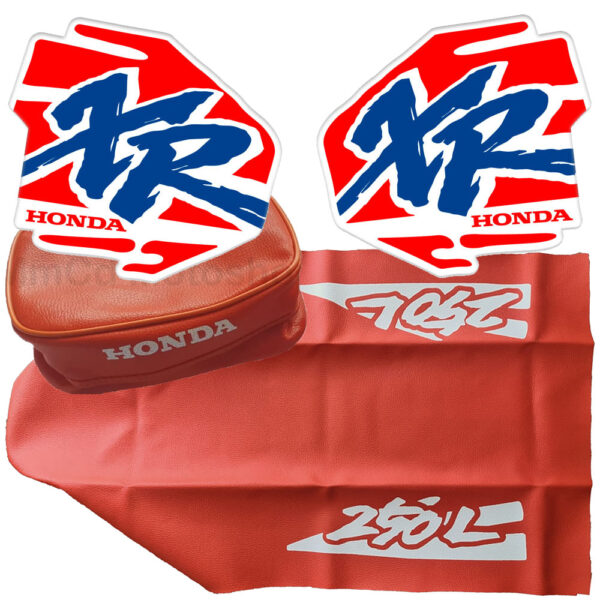 Seat cover tank decals graphics and tools bag for Honda Xr250L 94