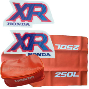 Graphics seat cover and tools bag for Honda XR250L 1992