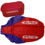 🏁 Seat cover & Tool Bag for Honda XR250R 1996 Red and purple synthetic leather