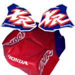 🏁 Seat cover and Tank Decals Graphics for Honda XR 100R 1996 Red and purple