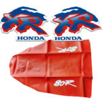 Honda XR80R Seat Cover and Tank Decals Graphics (1993) – Orange and Blue