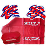 Honda XR250R Seat Cover, Tank Decals Graphics & Tool Bag (1995)
