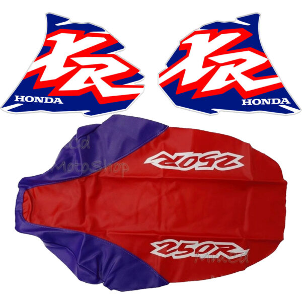 Seat cover and graphics tank decals for Honda Xr 250 1996