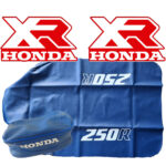 Honda XR250R Seat Cover, Tank Decals Graphics & Tool Bag (1986)