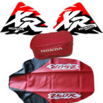 Honda XR250R Seat Cover, Tank Decals Graphics & Tool Bag (1997)