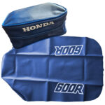 Honda XR600R Seat Cover & Tool Bag (1987) – Blue Synthetic Leather