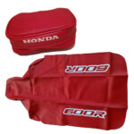 Honda XR600R Seat Cover & Tool Bag (2000) – Red Synthetic Leather