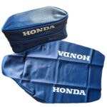Honda XR600R Seat Cover & Tool Bag (1988) – Blue Synthetic Leather