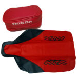 Honda XR600R Seat Cover & Tool Bag (1998) – Red and Black Synthetic Leather
