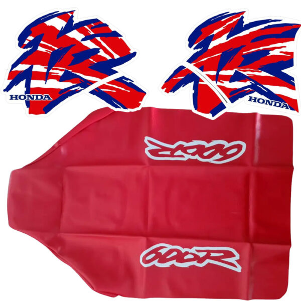 Seat cover-graphics decals for honda xr600 95 red blue