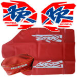 🏁 Seat cover, Tank Decals Graphics & Tool Bag for Honda XR600R XR 600 1994