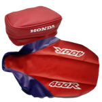 🏁 Seat Cover and Tool Bag for Honda XR400R XR 400 1996 Red and purple synthetic leather