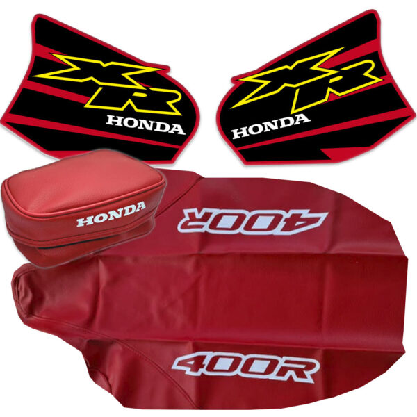 seat cover tank decals rear fender bag tools for Honda xr400 2000 red