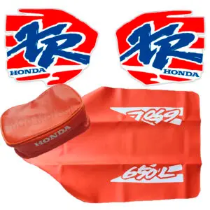 Tank decals grahics seat cover and tools bag por honda xr650l 1994 orange