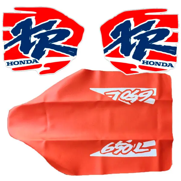 tank decals and seat cover for honda xr650l 1994 orange