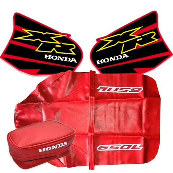 Kit decals seat cover and tools bag for Honda Xr650l 2000 red