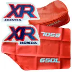 🏁 Seat cover, Tank decals and Rear fender bag for Honda XR650L XR 650 1992