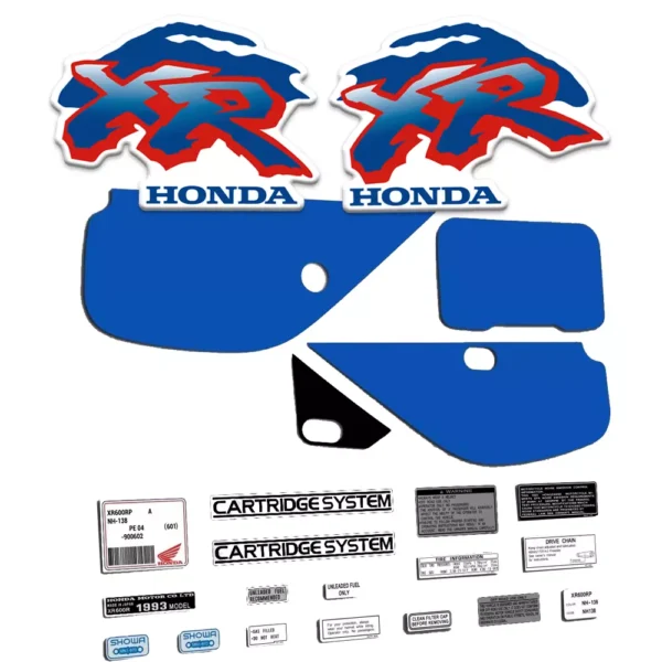 Honda XR600R Decals Graphics Kit | Full Tank & Shrouds (1993) – Design 93