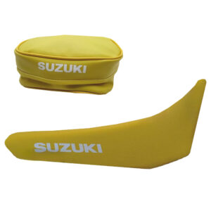 Suzuki DR 350 Yellow Seat Cover and Rear Fender Bag