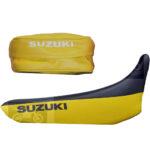 Suzuki DR 350 1999 Design Black and Yellow Seat Cover + Yellow Rear Fender Bag