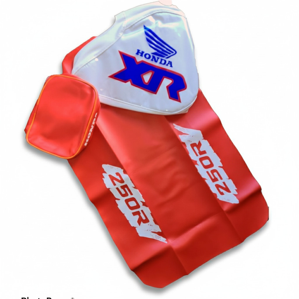 Seat Cover + Tank Cover + Rear Fender Bag â Orange & Blue | For Honda XR250R XR