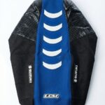 Seat cover for Suzuki DR250 DR 250 Blue White, all years, ultragrip Fast Ship