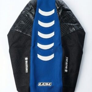 Seat cover for Suzuki DR250 DR 250 Blue White, all years, ultragrip Fast Ship