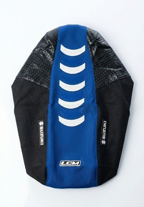 Seat cover for Suzuki DR250 DR 250 Blue White, all years, ultragrip Fast Ship