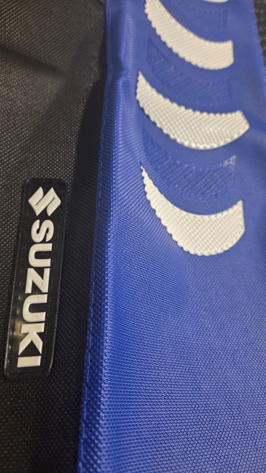 Seat cover for Suzuki DR250 DR 250 Blue White, all years, ultragrip Fast Ship - Image 10