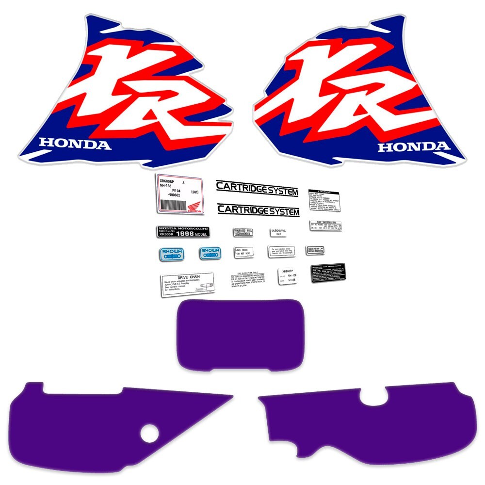 Decals Graphics for Honda XR600R XR 600 XR60O 96 PURPLE thick gloss laminate