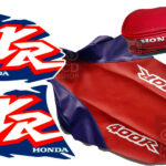 Seat cover + Tank Decals + Rear Fender Bag for Honda xr400r xr 400 xr400 96