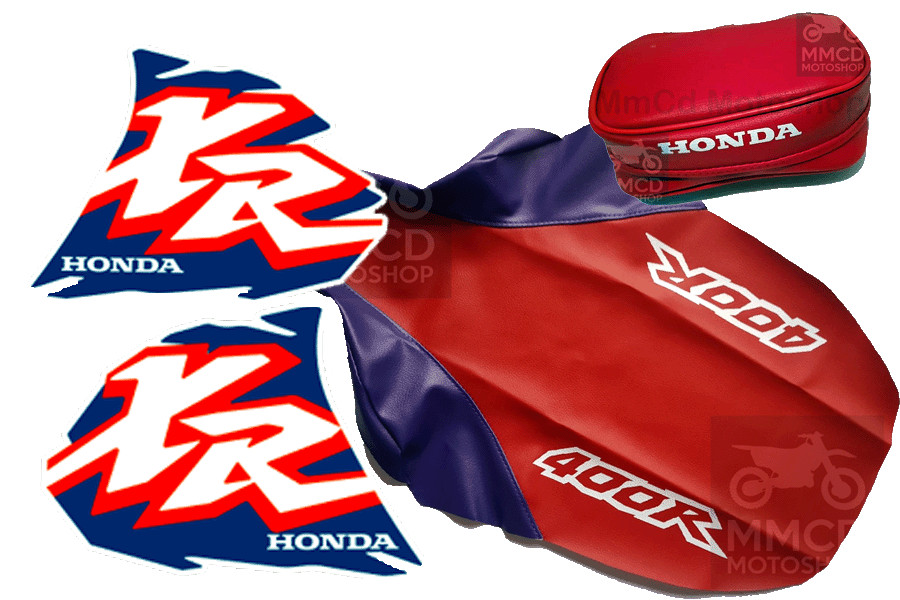 Seat cover + Tank Decals + Rear Fender Bag for Honda xr400r xr 400 xr400 96