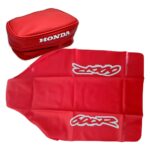 Synthetic Leather Seat Cover and Rear Fender Bag for Honda XR600R 1995 Red