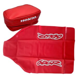 Synthetic Leather Seat Cover and Rear Fender Bag for Honda XR600R 1995 Red