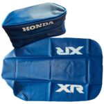 Seat Cover + Tool Bag for Honda XR 600 1985 - Blue synthetic leather - fast ship