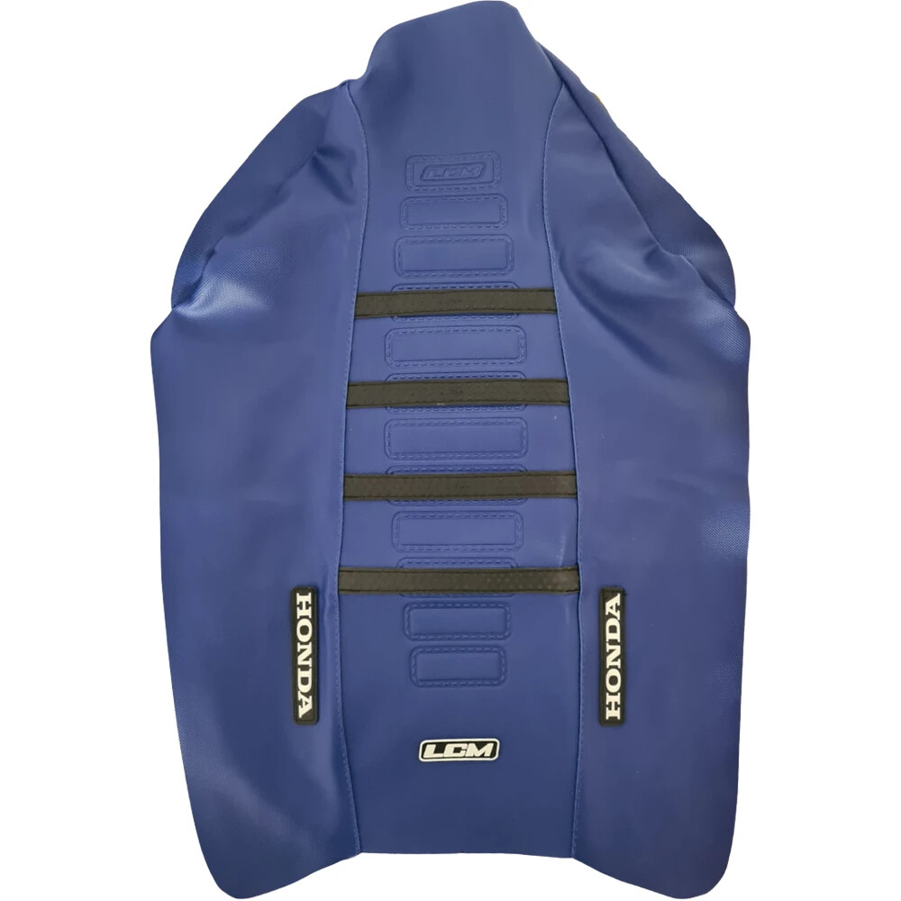 Seat cover for Honda Xr600 xr 600 blue ultragrip, black rubber strips, fast ship