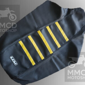 Black Yellow UltraGripp Seat Cover Fits Suzuki DR250, DR250R, DR250S - Anti-Slip