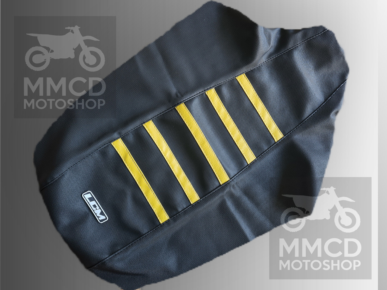 Black Yellow UltraGripp Seat Cover Fits Suzuki DR250, DR250R, DR250S - Anti-Slip