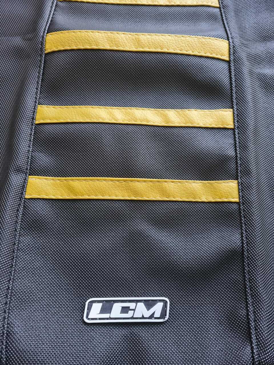 Black Yellow UltraGripp Seat Cover Fits Suzuki DR250, DR250R, DR250S - Anti-Slip - Image 2