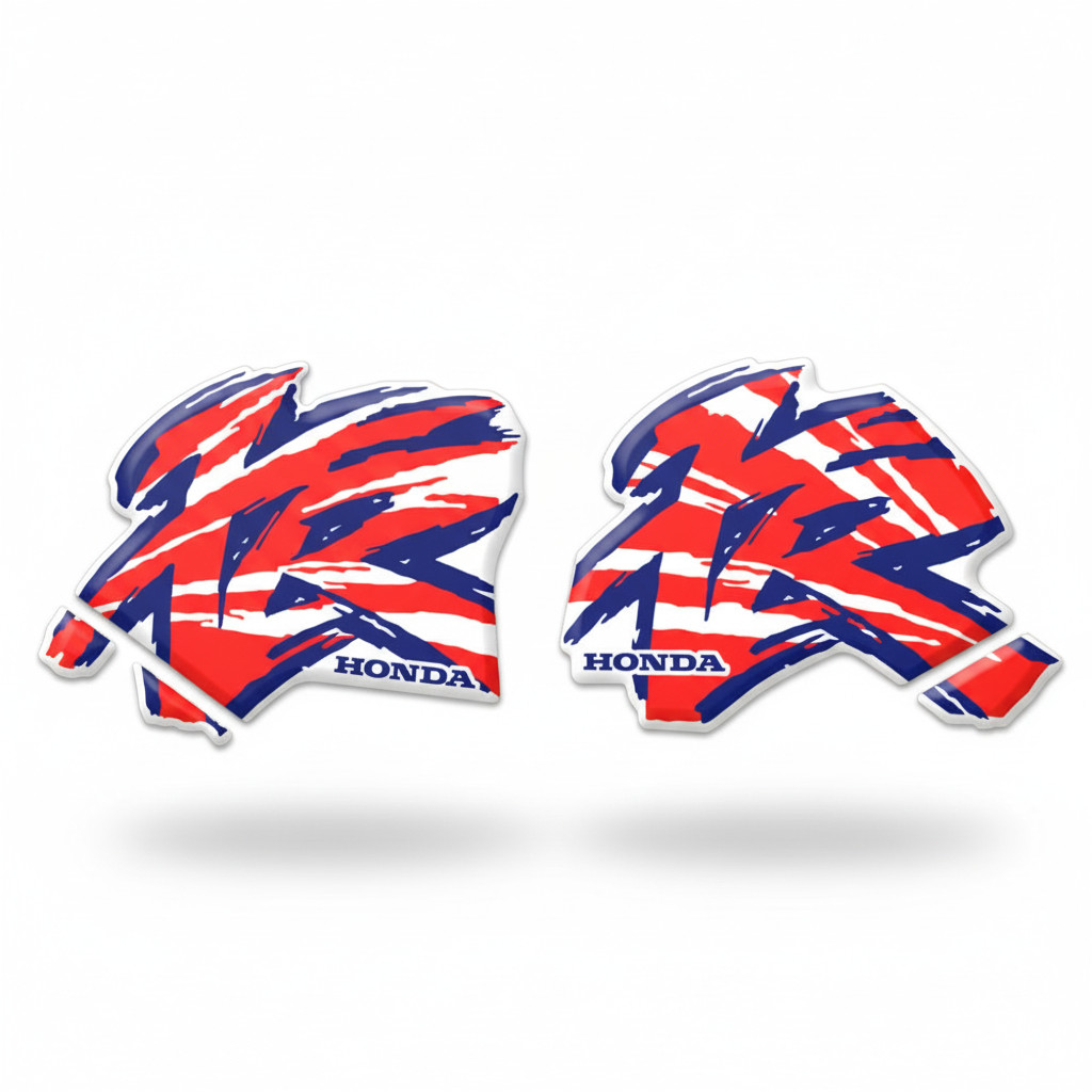 Honda XR100R XR100 1995 Tank Decals Graphics Kit Red Blue Gloss Thick Laminate