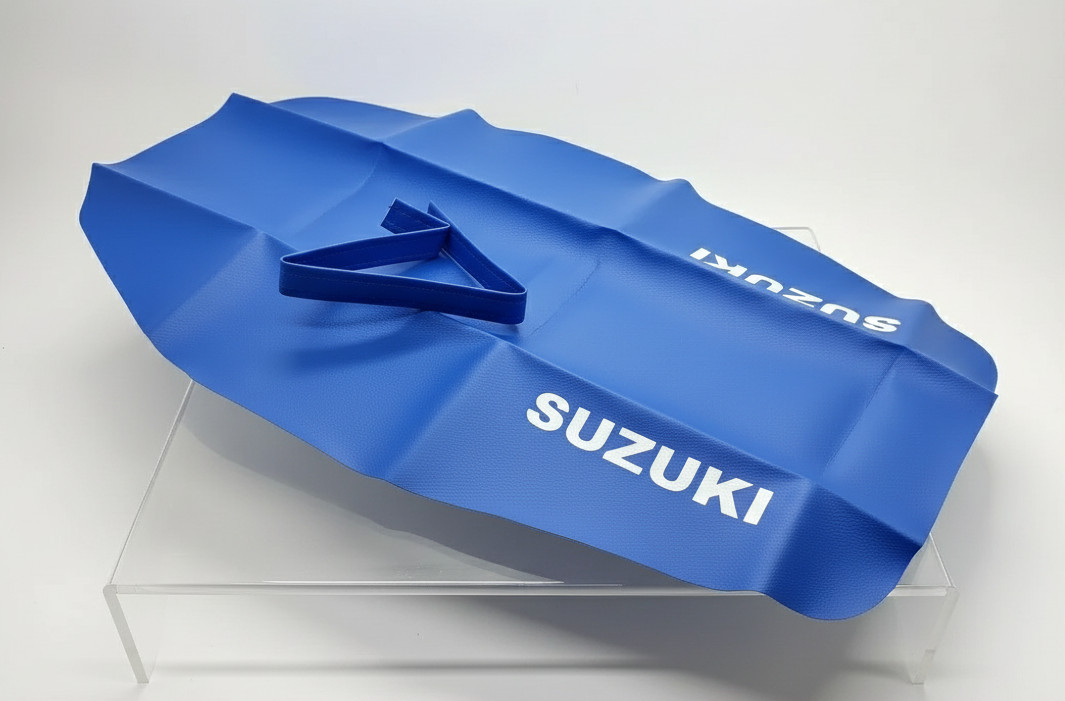 Seat Cover for Suzuki DR350 DR 350 Blue Synthetic Leather - Image 4