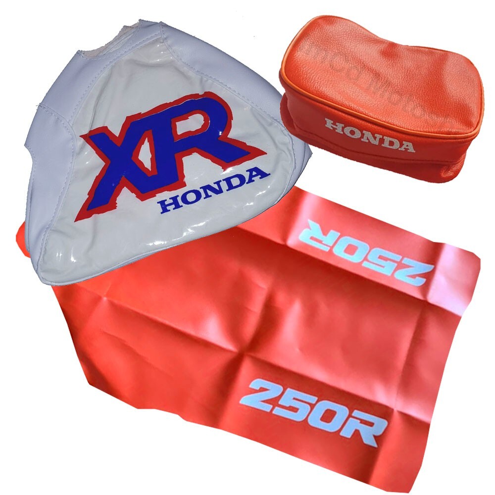 XR250R 1992 Restoration Kit Seat Cover Tank Cover Tool Fender Bag XR250 Orange - Image 6