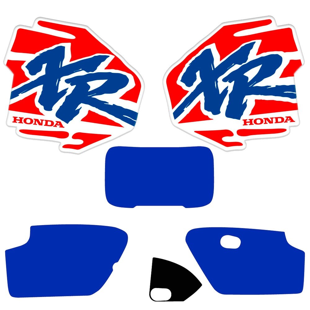 Decals Graphics Kit Side Covers + Headlamp Honda XR250R XR 250 1994 Blue Orange - Image 3