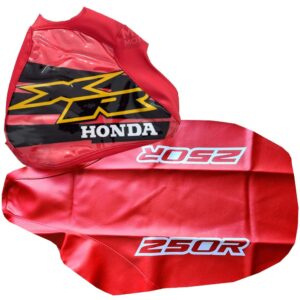 Red Tank cover and Seat Cover Kit for Honda XR250R XR 250 2000 Synthetic Leather