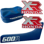 Seat cover and Fender Bag and Decals for Honda XR600R xr600 XR 600 1986 86 blue