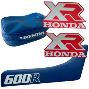 Seat cover and Fender Bag and Decals for Honda XR600R xr600 XR 600 1986 86 blue