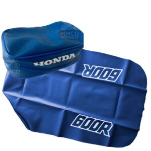 Seat Cover + Tool Bag Honda XR600R xr 600 1987 Blue Synthetic Leather Fast Ship