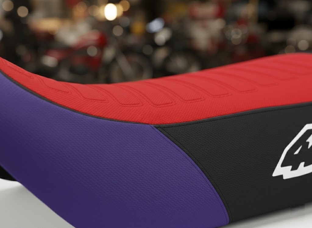 Seat Cover for Honda XR400R XR 400 1996-04 Purple Red Black Ultra Grip AntiSlip - Image 4